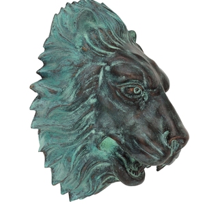 Statua della parete del beccuccio della testa di leone in resina. Decorazione giardino esterno resina artigianato in resina - Product Image 5