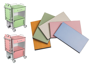 مستشفى المريض HPL للماء حريق تخزين السرير خزانة خزانة للعلاج الطبي مع عجلات الاستخدام في الهواء الطلق - Product Image 3