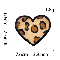 Appliques brodées thermocollantes en chenille à imprimé léopard, formes cœur, étoile, nœud et éclair, pour vêtements western