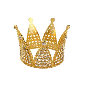 Couronne avec strass pour décoration de gâteau, accessoires pour cheveux, pour mariage, joyeux anniversaire, 10 pièces