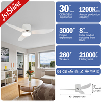 Ventilateur de plafond intelligent 1stshine 42 pouces avec lumières LED, pales réversibles, commande vocale et application TUYA Wi-Fi – Nouveauté pour la maison