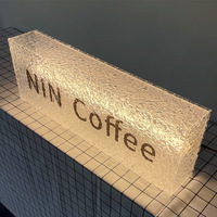 Letrero Luminoso LED Acrílico Cuadrado de Aluminio Impermeable para Exteriores, Ideal para Cafeterías y Tiendas de Té con Leche, 5000cd/m2