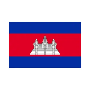 Werbeflagge 90 × 150 cm 3 × 5 Fuß Größe 100 % Polyester individuelle Freiluft-Kambodschan-Wandflaggen
