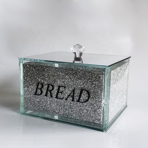 Contenitore per il Pane in <span class=keywords><strong>Vetro</strong></span> con Cristalli Luccicanti e Diamanti Frantumati, Porta Pane e Barattoli per la Cucina - Product Image 3