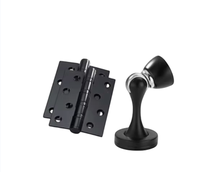 Ensemble de serrures de porte en bois noir mat silencieux avec corps de serrure tubulaire et 3 clés informatisées, accessoires en alliage de zinc, Euro GRADE 2