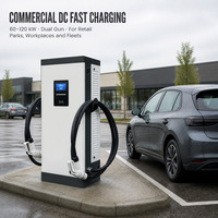 Station de recharge rapide DC double pistolet OEM ODM 60kW 120kW CCS1 CCS2 GBT OCPP Chargeur commercial