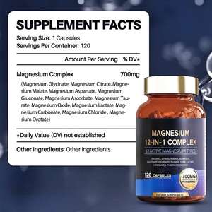 Pabrik Gmp OEM Label pribadi kustom Magnesium 12 dalam 1 suplemen kompleks 700mg Magnesium kapsul untuk dewasa tulang otot - Product Image 2