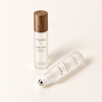 Vente en gros de flacons en verre personnalisés de luxe avec logo, flacon roll-on givré de 10 ml pour huile de parfum, huile essentielle, emballage cosmétique
