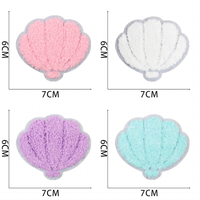 Patchs en chenille personnalisés avec des fleurs et des coquillages, patchs à lettres en sequins pour vêtements, chapeaux, patchs à repasser