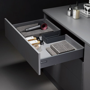 Unihopper U-shaped Drawer <b>Slide</b> H80 H120 Soft Closing Steel Minimalist Design - Product Image 3