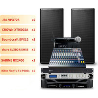 Système de sonorisation professionnel JBN VPX725 Dual15inch pour conférences et spectacles sur scène avec système de sonorisation haute puissance et console de contrôle DJ