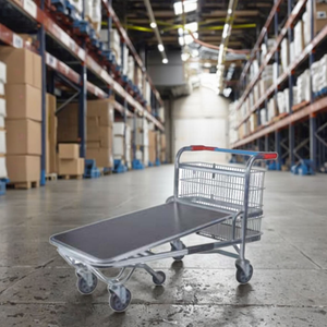 Yüksek kaliteli depo 500KG depolama çelik Platform kargo lojistik market arabası - Product Image 2