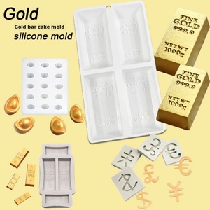 Molde de silicona TangChu para pastel de mousse de lingote de oro del Festival de Primavera, molde de chocolate DIY para lingote de oro, para amasar, China - Product Image 2