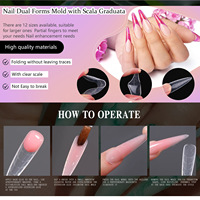 6 Couleurs 140 Pièces Moules à ongles en cristal double face sans papier pour extension rapide de gel, réutilisables, pour photothérapie, pour salon et DIY Nail Art