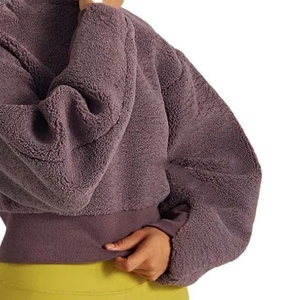 Sudadera Corta con Capucha para Mujer, 100% Algodón Polar, Suave, Antiarrugas, Talla Grande, con Cierre de 1/2 Cremallera - Product Image 3