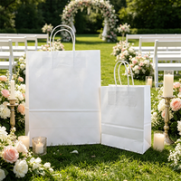 Sacs en papier kraft de luxe personnalisés pour mariage, avec poignées en ruban, écologiques et recyclables, emballage cadeau pour mariée, pour promotion d'exposition