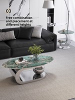 Table basse ovale en métal minimaliste moderne pour salons, nécessite l'assemblage, élégante et compacte