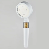 Pommeau de douche transparent en ABS avec filtre KDF, haute pression, économie d'eau, effet pluie, finition chromée