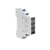 Pengukur Tegangan Voltmeter Digital LED Tiga Fasa AC 80-500V Mini Modular untuk Pemasangan Din Rail BV-3R