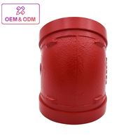 Coude rainuré en fonte ductile RAL3000/Peinture bleue 2"-12" 300 PSI pour la protection incendie, homologué FM CE