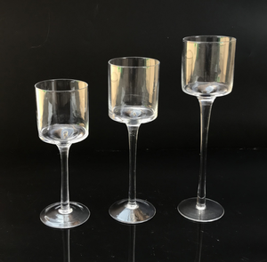 Vente <span class=keywords><strong>en</strong></span> gros Bougeoirs <span class=keywords><strong>en</strong></span> <span class=keywords><strong>verre</strong></span> transparent à longs pieds Ensemble de 3 tailles Bâton de bougie <span class=keywords><strong>en</strong></span> <span class=keywords><strong>verre</strong></span> à dessus cylindrique pour mariage, vacances, festival, fête - Product Image 4
