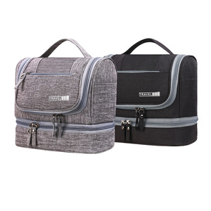 Borsa da <span class=keywords><strong>viaggio</strong></span> personalizzata all'ingrosso con logo, beauty case a 2 strati grande con gancio, motivo fiori rosa - Product Image 2