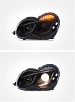 Pièces Automobiles pour Mercedes-Benz Classe C W203 00-06 Phares Avant Assemblés LED Modifiés Feux de Jour Clignotants Phares Xénon