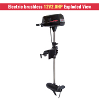 12V 160A 600W puissant moteur de pêche à la traîne en eau salée pour bateau de pêche Kayak Yacht moteur marin étanche Durable