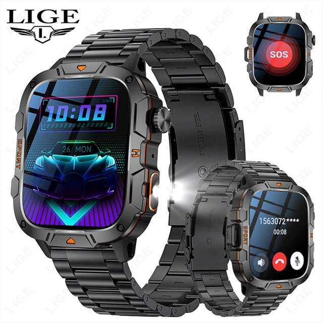 New LIGE BWQX12 Smart Watch Multi functional  Waterproof Step Counting Sports Men's Square Watch 2025