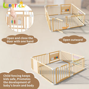 अतिरिक्त बड़े लकड़ी के बच्चे प्लेपेन, समायोज्य आकार और आकार के प्लेपेन, बच्चों और टोडलर्स के लिए आकार का प्लेपेन, दरवाजे के साथ बेबी प्ले यार्ड - Product Image 4