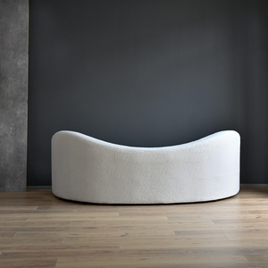 Sofá Curvo de Lana de Cordero para Sala de Estar Minimalista Moderno Oficina Muebles de Interior de Lujo Blancos - Product Image 6