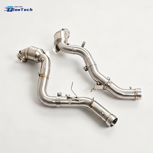 ท่อดาวน์ไปป์ FlowTech Racing สำหรับ Mercedes Benz GT63 GT63S X290 M177 4.0L V8 Twin Turbo ผลิตจากสแตนเลส 304 แบบไหลสูง - Product Image 3