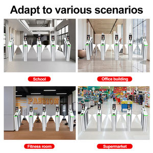 Tourniquet piétonnier de porte de porte d'aileron de barrière d'aileron de <span class=keywords><strong>scanner</strong></span> de billet de gestion de visiteur de porte de sortie de secours de SWS - Product Image 5