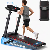 Tapis de marche électrique pour bureau à domicile, pliable et motorisé, portable, pour la course sous le bureau, tapis de course intelligent d'intérieur avec inclinaison automatique