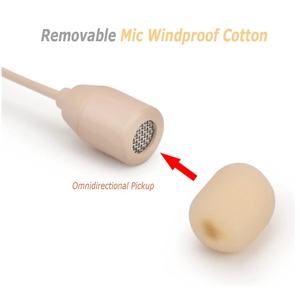 Beige Single Earhook Mini XLR Micrófono <span class=keywords><strong>de</strong></span> <span class=keywords><strong>condensador</strong></span> con cable <span class=keywords><strong>de</strong></span> 4 pines para <span class=keywords><strong>Shure</strong></span> Wireless TA4F Bodypack Transmitter - Product Image 4