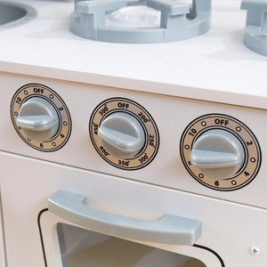 Cuisine miniature en bois blanc vintage américaine classique, ensemble de jeu interactif pour tout-petits, jeu de rôle en cuisine - Product Image 4