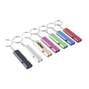 Sifflet de survie portable en alliage d'aluminium plat 56 mm à double fréquence, imprimé en sérigraphie, promotionnel, à double tube, pour situations d'urgence en extérieur - Product Image 1