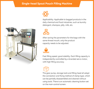 Premade Filling and Sealing Machine Rotary Spout Fill Capping for Soap Bag Suction Nozzle Bag Filling Machine - Product Image 3