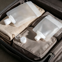 Pochettes de voyage à bec verseur avec bouchon rabattable, sacs souples portables pour shampoing, lotion, liquides, soins de la peau, recharge et rangement en bagage