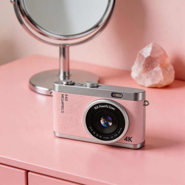 Children Digital Camera 4K Video Recorder 48MP Portable Compact Mini Camera Autofocus Flip Screen for Kids Gift