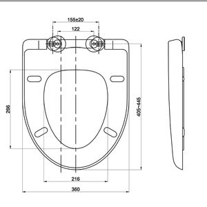 Coprisedile del water Anti-batteri allungata lenta stretta Urea Uf - Product Image 3