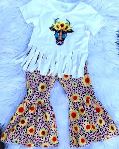 Conjuntos de Ropa Casual al por Mayor para Bebés y Niñas de 5 Años, Distribuidores de Ropa Infantil, Boutique, Conjunto de 2 Piezas con Pantalones de Campana - Product Image 2