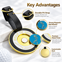 Étiquette de sac de golf tendance Ausluofell en alliage de zinc, surface émaillée brillante, marqueur de balle à aimant puissant pour événements de golf et souvenirs de championnat