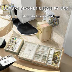 Book Shaped Jewelry Storage <b>Box</b>, Flip Open Multi-compartment Jewellery Organizer Case for <b>Necklaces</b> Rings Earrings Bracelets - Product Image 2