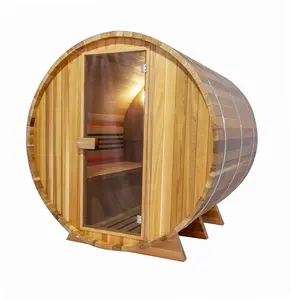 H02-S1 Factory offers Finnish sauna hot sale garden sauna Canadian cedar barrel sauna for 2-4 person