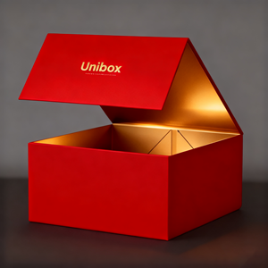 Tùy Chỉnh Dập Nổi Có Thể Tái Chế Sang Trọng Từ Màu Đỏ Ủng Hộ Đám Cưới Hộp Quà Tặng Với Xử Lý Ribbon Bao Bì Cho Nước Hoa Bộ Quà Tặng - Product Image 2