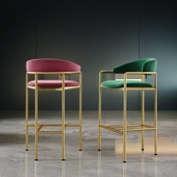 Designs de Salon Italien Style Minimaliste Tabourets de Bar de Haute Qualité au Design de Luxe en Velours
