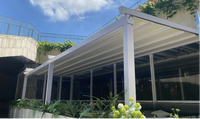 Auvent moderne électrique extérieur avec toit en pergola, auvent rétractable en aluminium écologique avec auvent en PVC, élégant et vert