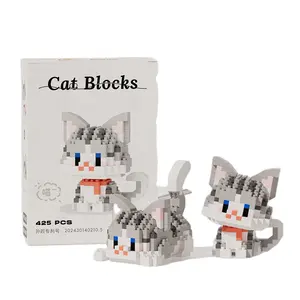Giá Tốt Nhất Động Vật Gạch Cho Trẻ Em Mèo Loạt ABS Vật Nuôi Xây Dựng Khối Ghép Cùng Mini Khối 3D Mô Hình Chất Lượng Cao Đồ Chơi