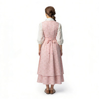 Dirndl vert menthe pour femmes, robe paysanne bavaroise traditionnelle, costume de scène et de danse, en polyester